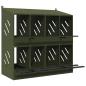 Preview: Hühner-Nistkasten mit 8 Fächern Olivgrün Metall