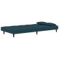 Preview: Schlafsofa 2-Sitzer mit 2 Kissen Blau Samt