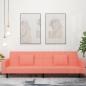 Preview: ARDEBO.de - Schlafsofa 2-Sitzer mit 2 Kissen Rosa Samt