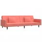 Preview: Schlafsofa 2-Sitzer mit 2 Kissen Rosa Samt