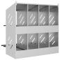 Preview: Hühner-Nistkasten mit 8 Fächern Verzinktes Silber Metall