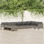 Preview: ARDEBO.de - 10-tlg. Garten-Lounge-Set mit Kissen Grau Poly Rattan