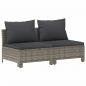 Preview: 10-tlg. Garten-Lounge-Set mit Kissen Grau Poly Rattan