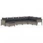 Preview: 8-tlg. Garten-Lounge-Set mit Kissen Grau Poly Rattan