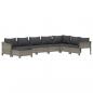 Preview: 8-tlg. Garten-Lounge-Set mit Kissen Grau Poly Rattan
