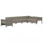 Preview: 7-tlg. Garten-Lounge-Set mit Kissen Grau Poly Rattan