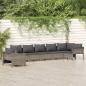 Preview: ARDEBO.de - 7-tlg. Garten-Lounge-Set mit Kissen Grau Poly Rattan
