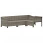Preview: 4-tlg. Garten-Lounge-Set mit Kissen Grau Poly Rattan