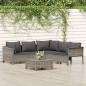Preview: ARDEBO.de - 6-tlg. Garten-Lounge-Set mit Kissen Grau Poly Rattan