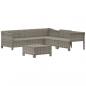 Preview: 6-tlg. Garten-Lounge-Set mit Kissen Grau Poly Rattan