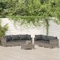 Preview: ARDEBO.de - 7-tlg. Garten-Lounge-Set mit Kissen Grau Poly Rattan