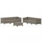 Preview: 7-tlg. Garten-Lounge-Set mit Kissen Grau Poly Rattan