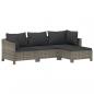 Preview: 7-tlg. Garten-Lounge-Set mit Kissen Grau Poly Rattan