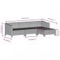 Preview: 7-tlg. Garten-Lounge-Set mit Kissen Grau Poly Rattan