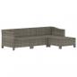 Preview: 4-tlg. Garten-Lounge-Set mit Kissen Grau Poly Rattan