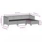 Preview: 4-tlg. Garten-Lounge-Set mit Kissen Grau Poly Rattan