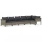 Preview: 6-tlg. Garten-Lounge-Set mit Kissen Grau Poly Rattan