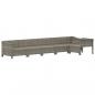 Preview: 6-tlg. Garten-Lounge-Set mit Kissen Grau Poly Rattan