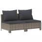 Preview: 6-tlg. Garten-Lounge-Set mit Kissen Grau Poly Rattan