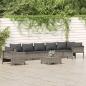 Preview: ARDEBO.de - 8-tlg. Garten-Lounge-Set mit Kissen Grau Poly Rattan