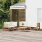 Preview: ARDEBO.de - 6-tlg. Garten-Lounge-Set mit Cremeweißen Kissen Bambus