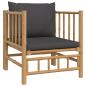 Preview: ARDEBO.de - 7-tlg. Garten-Lounge-Set mit Dunkelgrauen Kissen Bambus