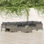 Preview: ARDEBO.de - 8-tlg. Garten-Lounge-Set mit Kissen Grau Poly Rattan