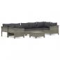 Preview: 8-tlg. Garten-Lounge-Set mit Kissen Grau Poly Rattan