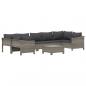 Preview: 8-tlg. Garten-Lounge-Set mit Kissen Grau Poly Rattan