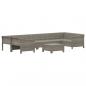 Preview: 8-tlg. Garten-Lounge-Set mit Kissen Grau Poly Rattan