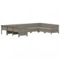Preview: 9-tlg. Garten-Lounge-Set mit Kissen Grau Poly Rattan