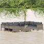 Preview: ARDEBO.de - 10-tlg. Garten-Lounge-Set mit Kissen Grau Poly Rattan