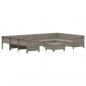 Preview: 10-tlg. Garten-Lounge-Set mit Kissen Grau Poly Rattan