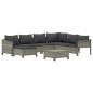 Preview: 8-tlg. Garten-Lounge-Set mit Kissen Grau Poly Rattan