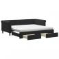 Preview: Tagesbett Ausziehbar mit Schubladen Schwarz 90x190 cm Samt