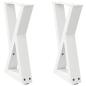 Preview: Couchtischbeine 2 Stk. Weiß 38x(42-43,3) cm Stahl
