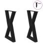 Preview: ARDEBO.de - Esstisch Beine 2 Stk. Schwarz 60x(72-73,3) cm Stahl