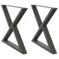 Preview: Esstisch Beine 2 Stück Anthrazit 90x(72-73,3) cm Stahl