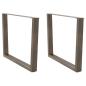 Preview: ARDEBO.de - Esstischbeine V-Form 2 Stück Naturstahl 100x(72-73,3) cm Stahl