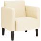 Preview: Sessel mit Armlehnen Creme 54 cm Cordstoff