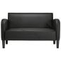 Preview: Zweisitzer-Sofa Schwarz 110 cm Kunstleder