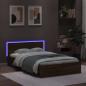 Preview: Bettgestell mit Kopfteil LED-Beleuchtung Braun Eichen-Optik