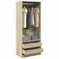 Preview: ARDEBO.de - Kleiderschrank Sonoma-Eiche 80x50x200 cm Holzwerkstoff