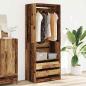 Preview: Kleiderschrank Altholz-Optik 80x50x200 cm Holzwerkstoff