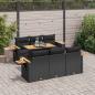 Preview: ARDEBO.de - 7-tlg. Garten-Sofagarnitur mit Kissen Schwarz Poly Rattan