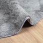 Preview: Teppich Shaggy Hochflor NAVARRA Hellgrau 120x120 cm Polyester