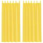 Preview: Voile Vorhänge mit Stangentaschen 2 Stk. Gelb