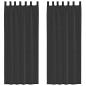 Preview: Voile Vorhänge mit Lasche 2 Stk. Schwarz