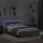 Preview: Bettgestell mit Kopfteil LED-Beleuchtung Grau Sonoma 135x190 cm