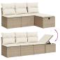 Preview: 9-tlg. Garten-Sofagarnitur mit Kissen Beige Poly Rattan